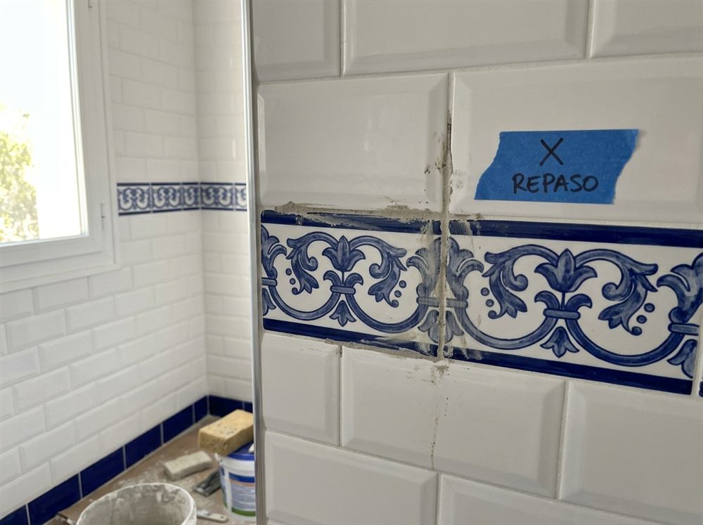 Detalle de repaso puntual en alicatado