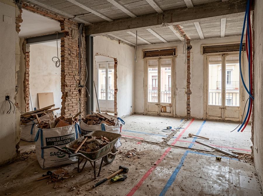 Obra en fase de demolicion y nueva distribucion